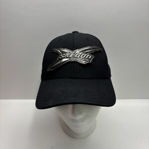 Ski Doo Hat Strapback Cap Mens Black Metal Pewter Logo Team Rev XP Rotax RARE